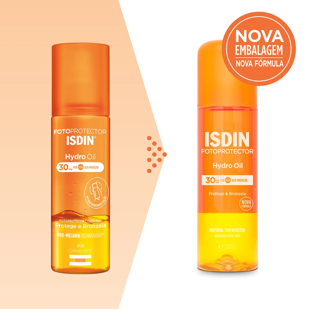 ISDIN ISDIN Protetor Solar Corporal e Bronzeador HydroOil FPS 30, 200ml