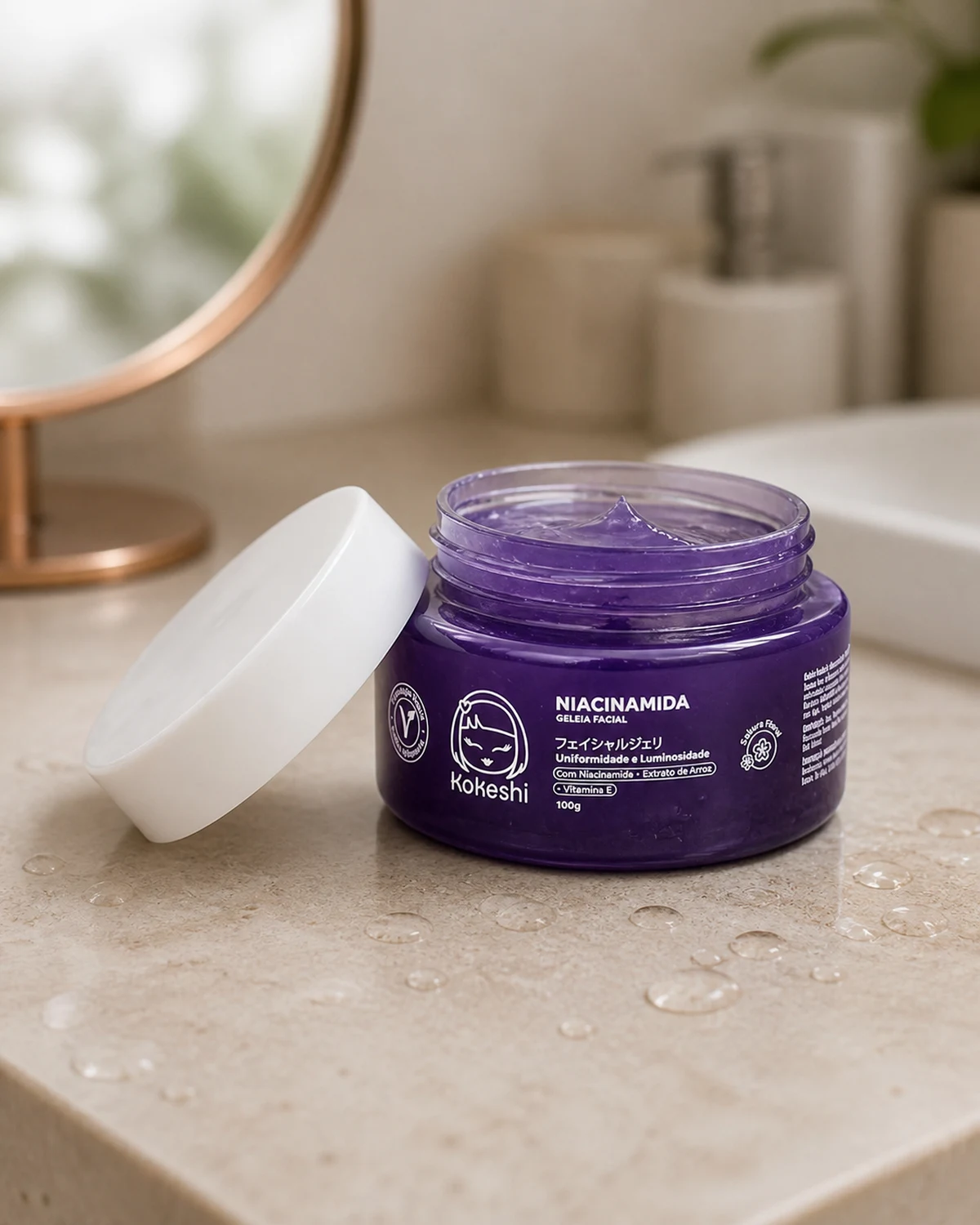 Kokeshi Geleia Facial Niacinamida, Extrato de Arroz e Vitamina E 100g