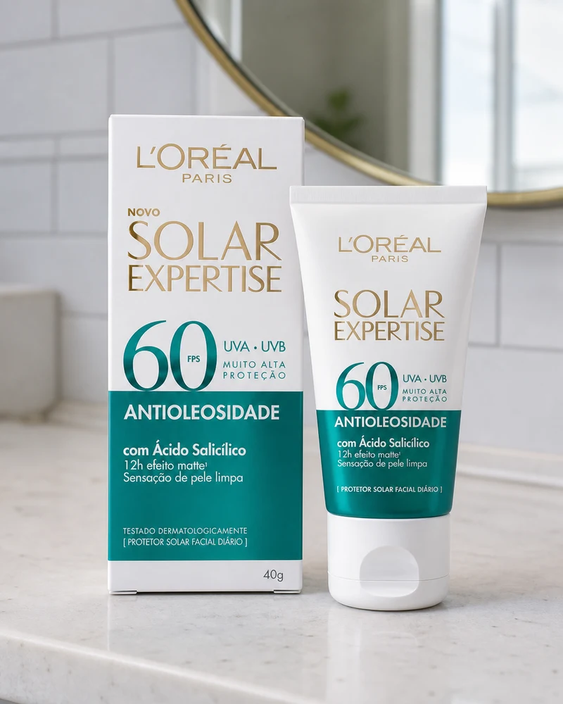 L'Oréal Paris L'Oréal Paris Solar Expertise Antioleosidade FPS 60 Efeito Matte Sem Cor, 40g