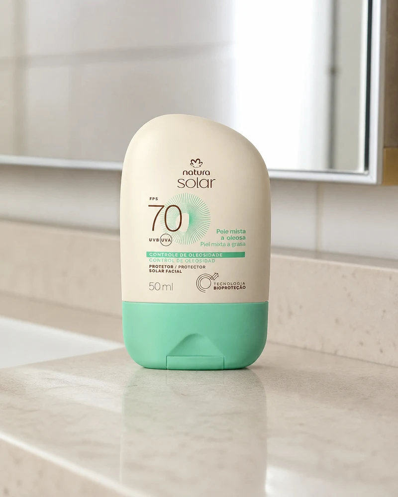 Natura Natura Solar Protetor Solar Facial FPS70 Antioleosidade 50ml