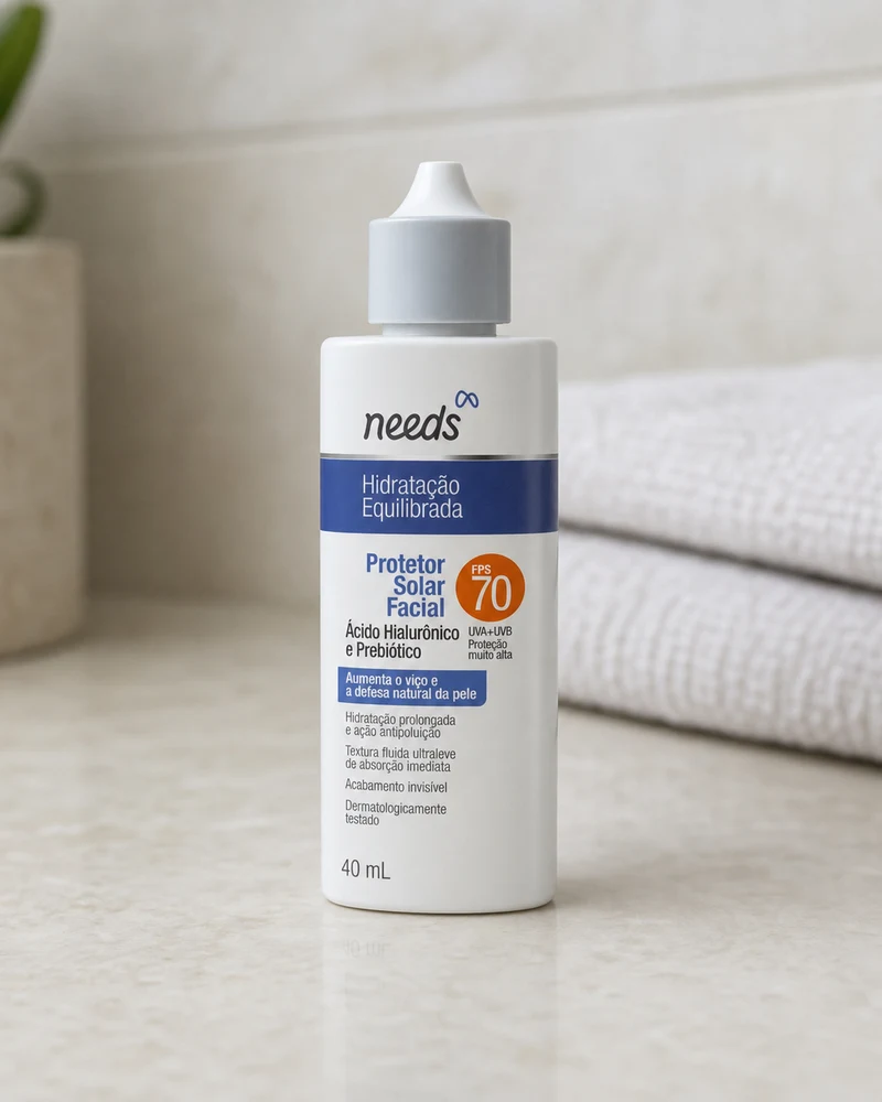 Needs Needs Protetor Solar Facial Hidrat. Equilib. FPS 70 Sem Cor, 40ml
