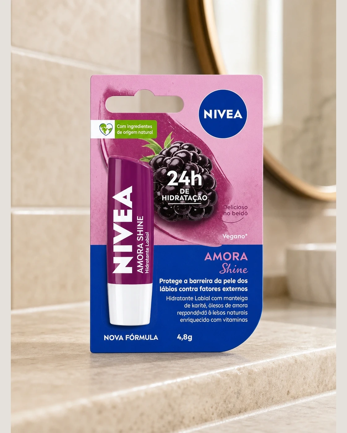 Nivea Amora Shine hidratante labial 4,8 g