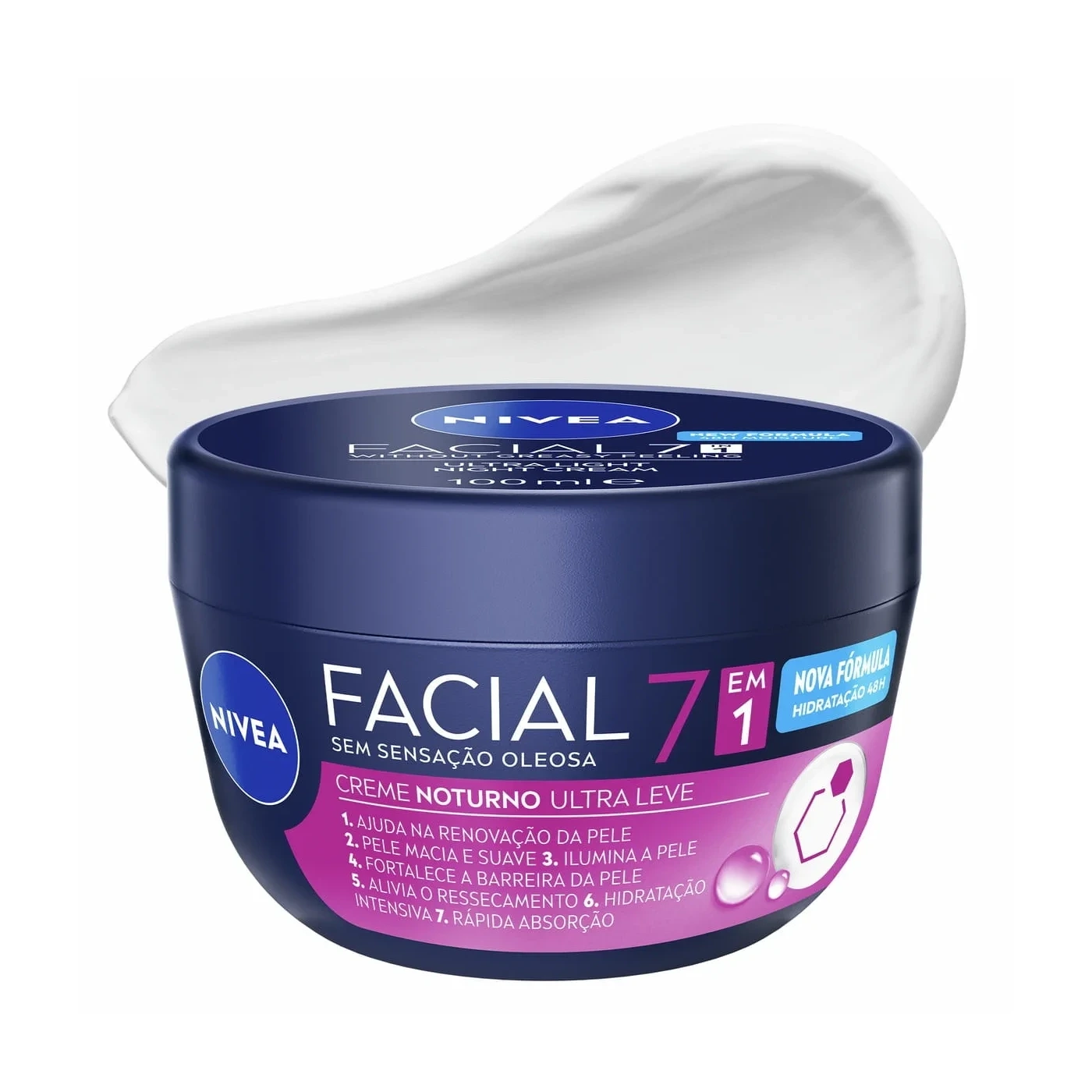 Nivea Creme Facial Noturno Ultraleve 7 em 1 100g