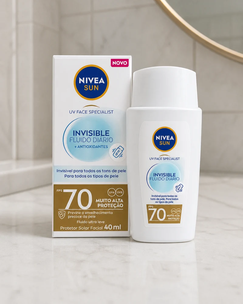 Nivea SUN Protetor Solar Facial Fluido UV Face Specialist Invisible FPS 70 40ml