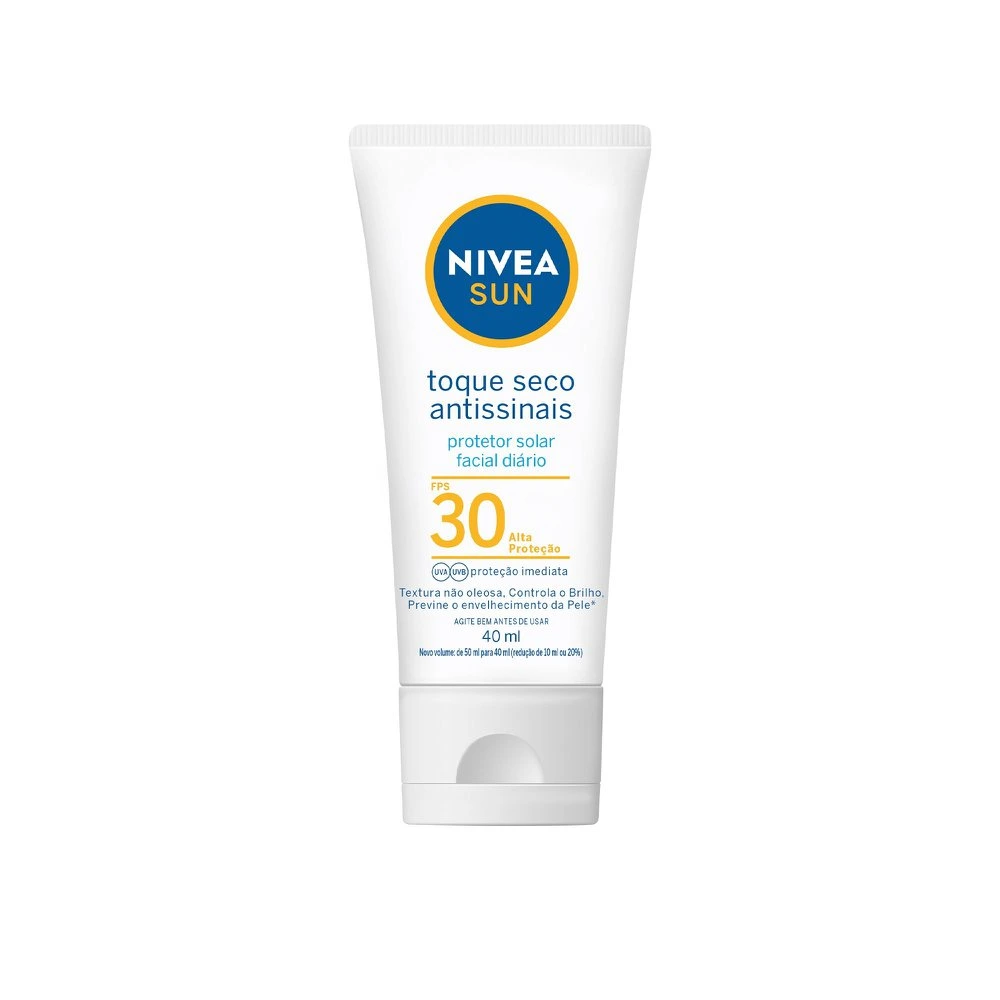 Nivea SUN Protetor Solar Facial Toque Seco Antissinais FPS30 40ml