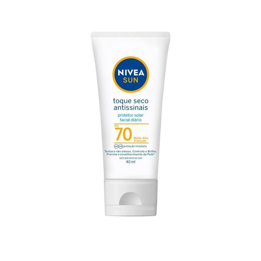 Nivea SUN Protetor Solar Facial Toque Seco Antissinais FPS70 40ml