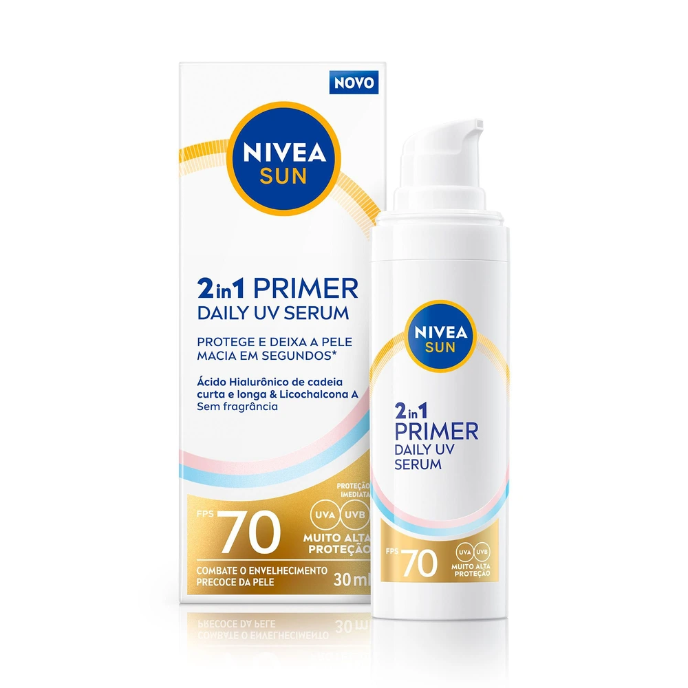 Nivea SUN 2 em 1 Primer Daily UV Serum FPS70 30ml