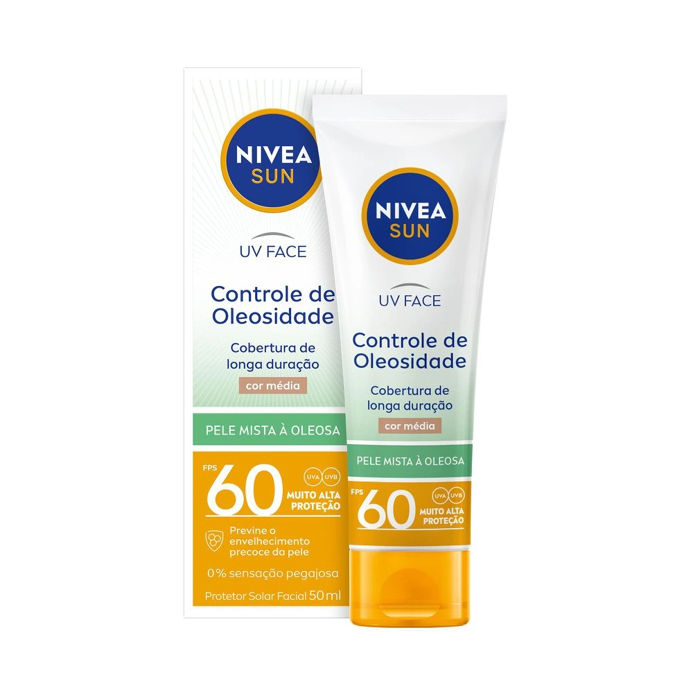 Nivea SUN UV Face Controle de Oleosidade Cor Média FPS60 50ml