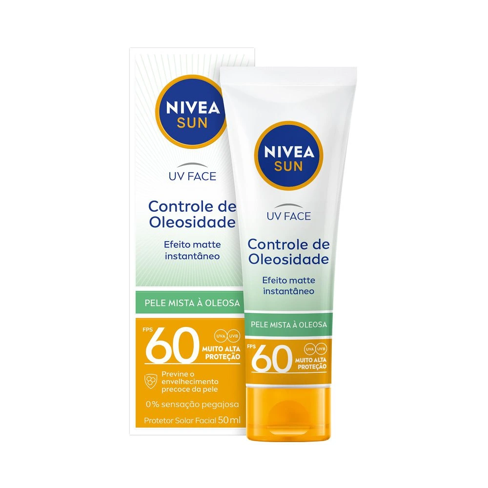 Nivea Nivea Sun UV Face Controle de Oleosidade FPS 60 Sem Cor, 50ml