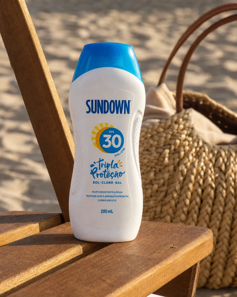 Sundown Sundown Protetor Solar Corpo e Rosto Praia e Piscina FPS 30, 200ml
