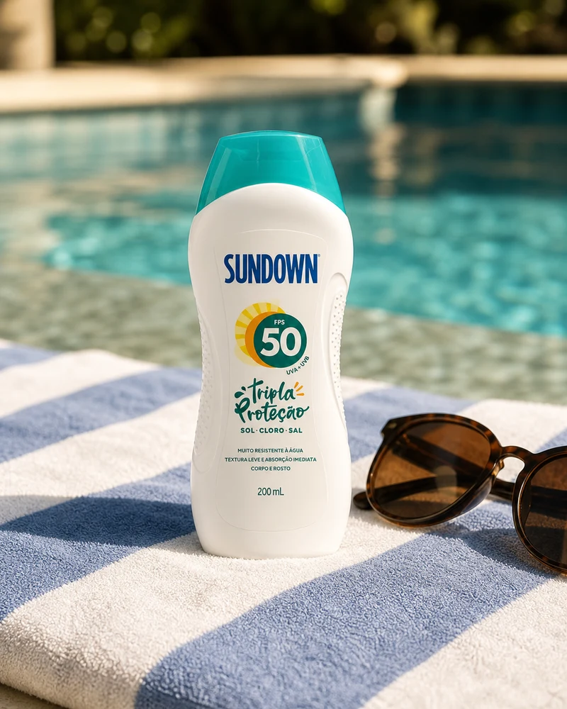 Sundown Sundown Protetor Solar Corpo e Rosto Praia e Piscina FPS 50, 200ml