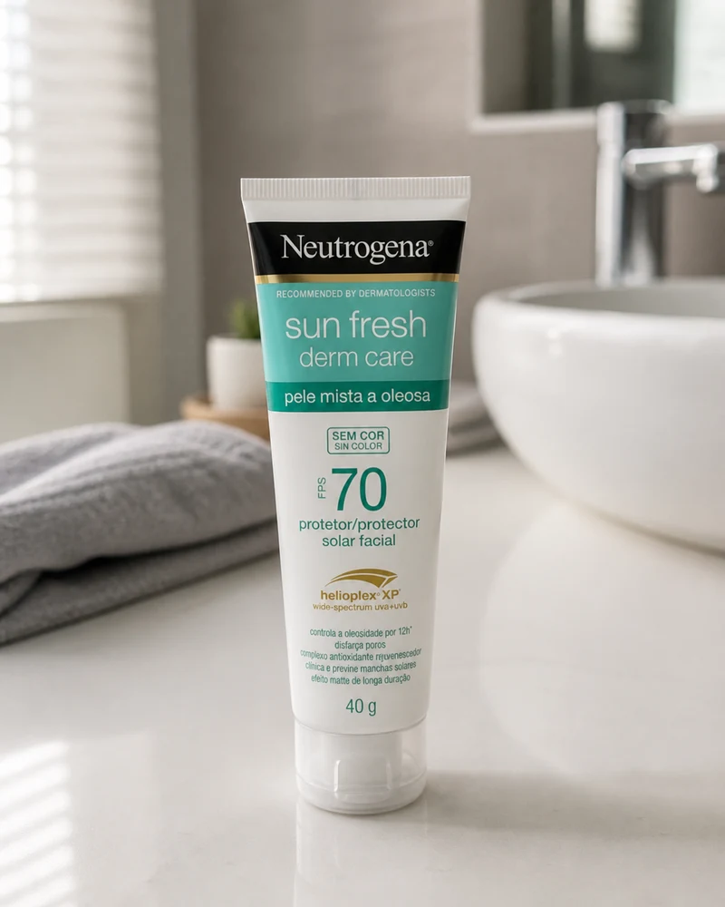 Protetor Solar Facial FPS 70 — Sun Fresh Derm Care — Pele Oleosa, Sem Cor — 40 g - Comparativo de preços e especificações no Tá Comparado