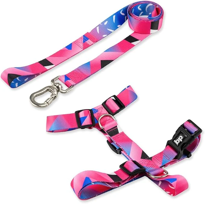 Coleira peitoral com guia Basic Pet modelo H tamanho G, variante Lawn