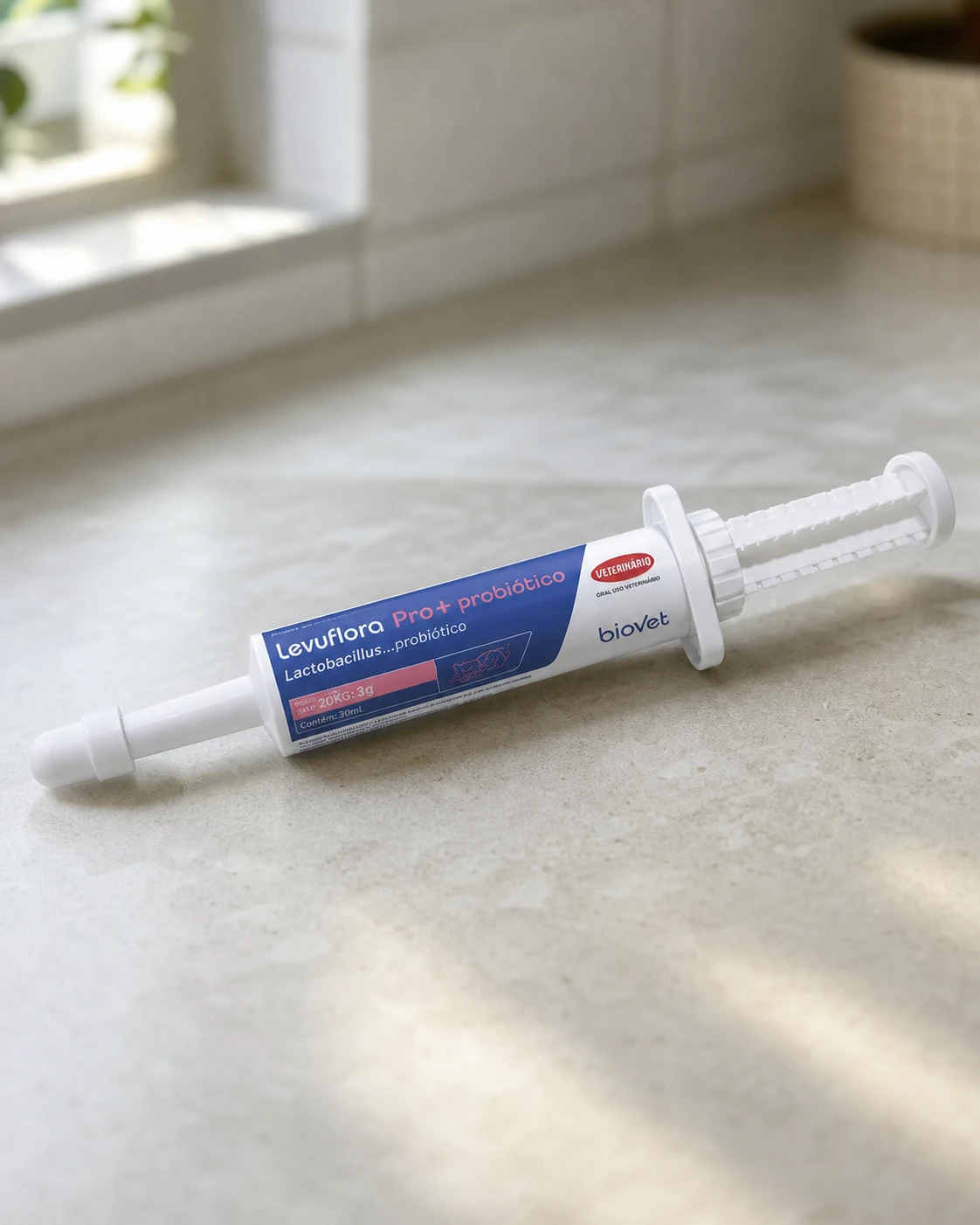 Biovet Levuflora pré e probiótico, seringa de 14 g