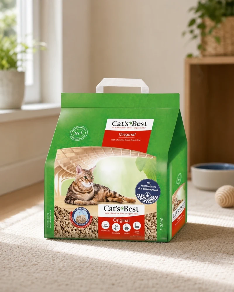 Areia higiênica Cat's Best Original para gatos, embalagem de 2,1kg