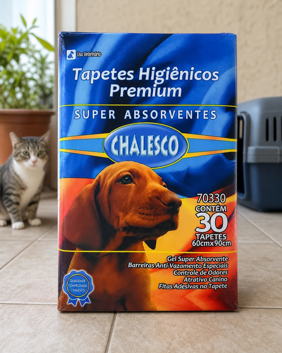 Chalesco tapete higiênico premium 60 por 90 cm, trinta unidades