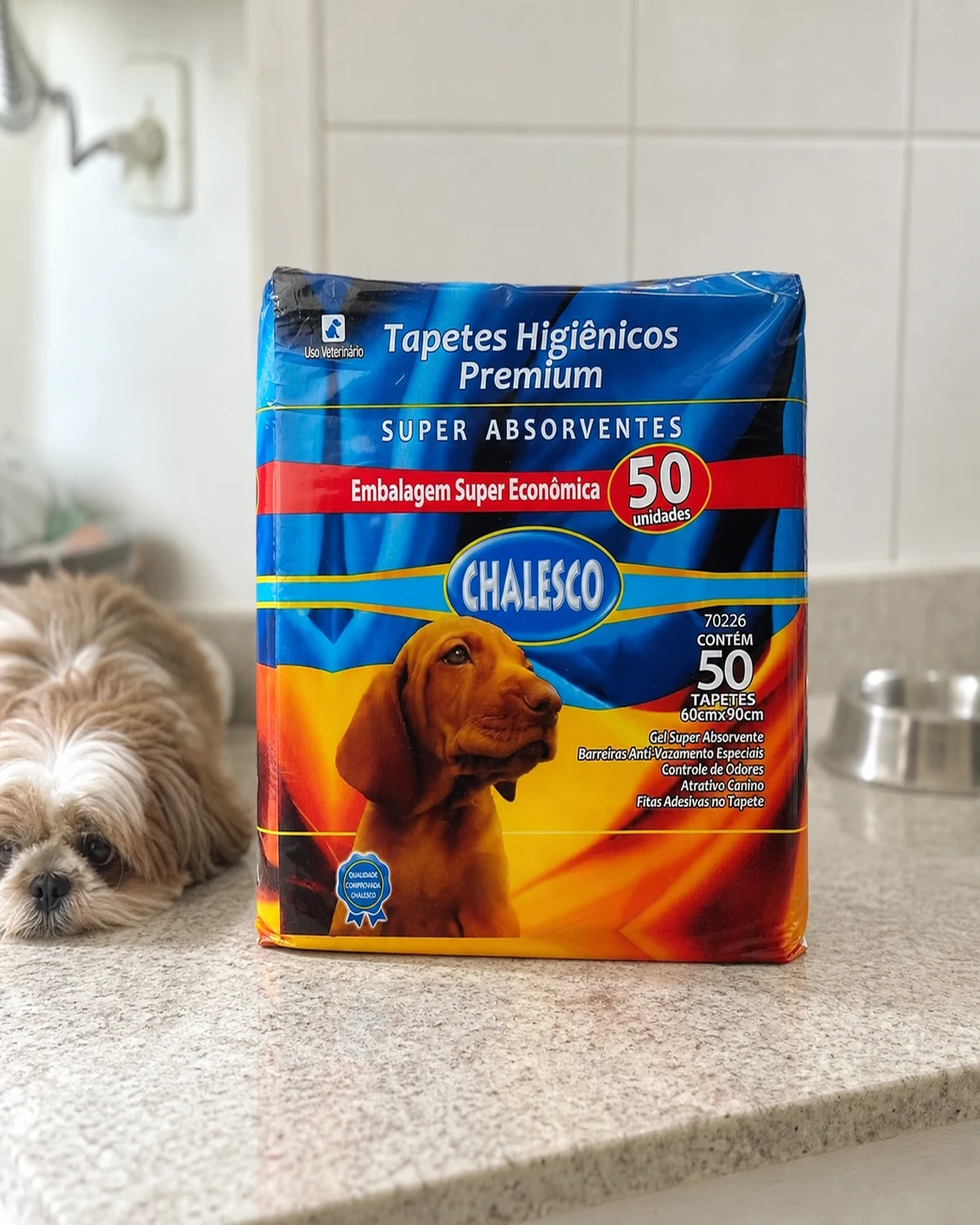 Chalesco tapete higiênico premium 60 por 90 cm, cinquenta unidades