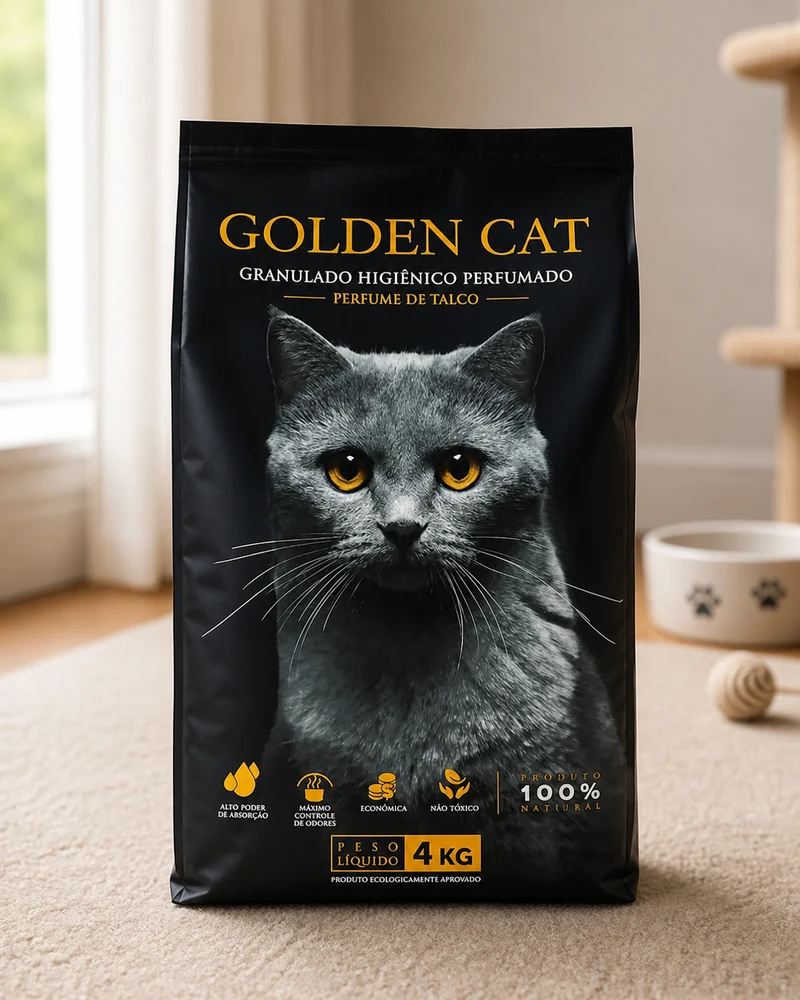 Golden Cat granulado higiênico perfumado para gatos, pacote de 4 kg