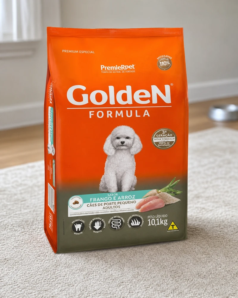 Golden Mini Bits adultos pequeno porte frango e arroz 10,1 kg