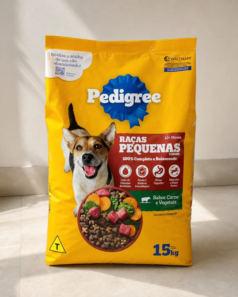 Pedigree Pedigree Carne e Vegetais Cães Adultos Raças Pequenas e Minis, 15kg