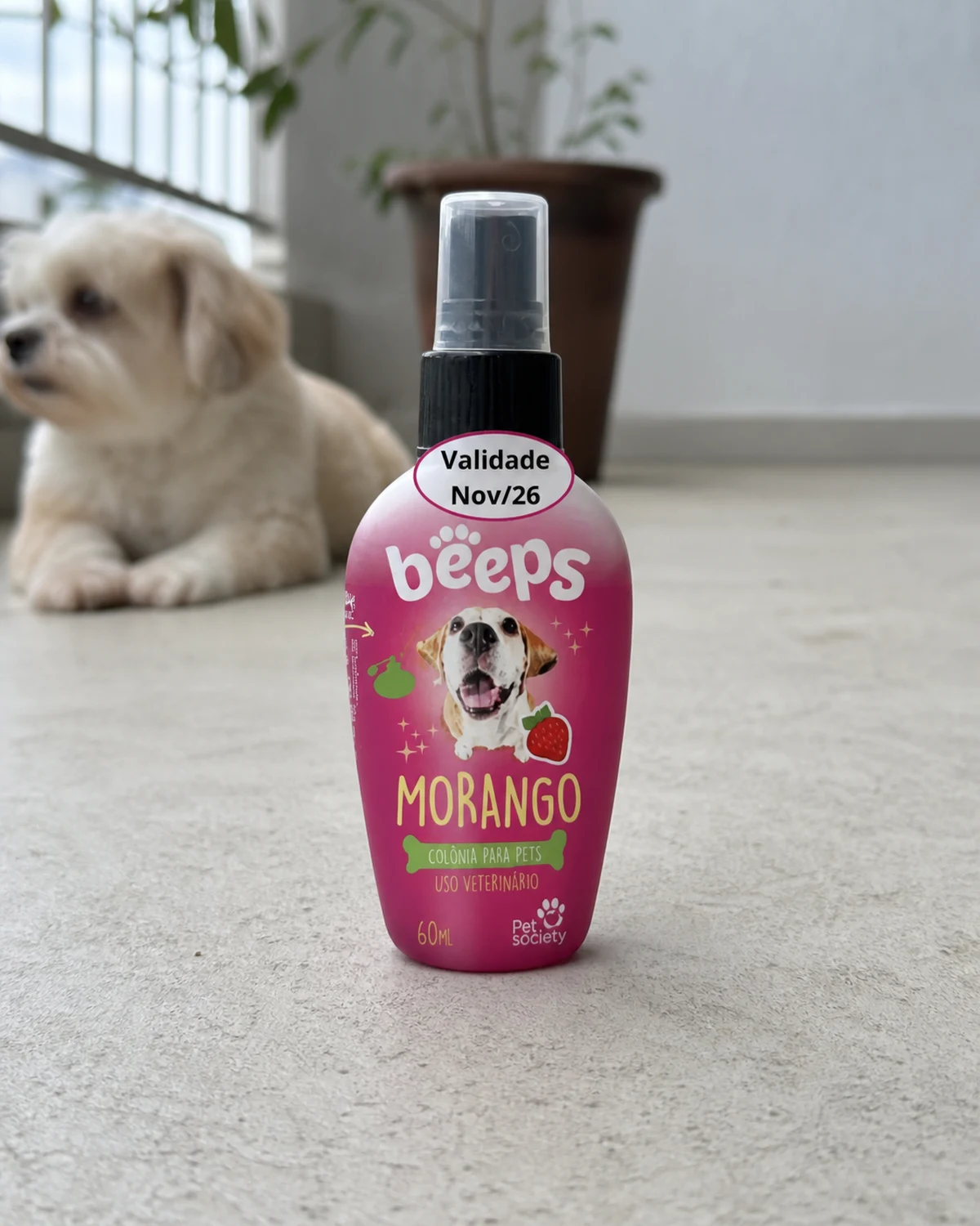 Pet Society Beeps colônia Morango, frasco de 60 ml