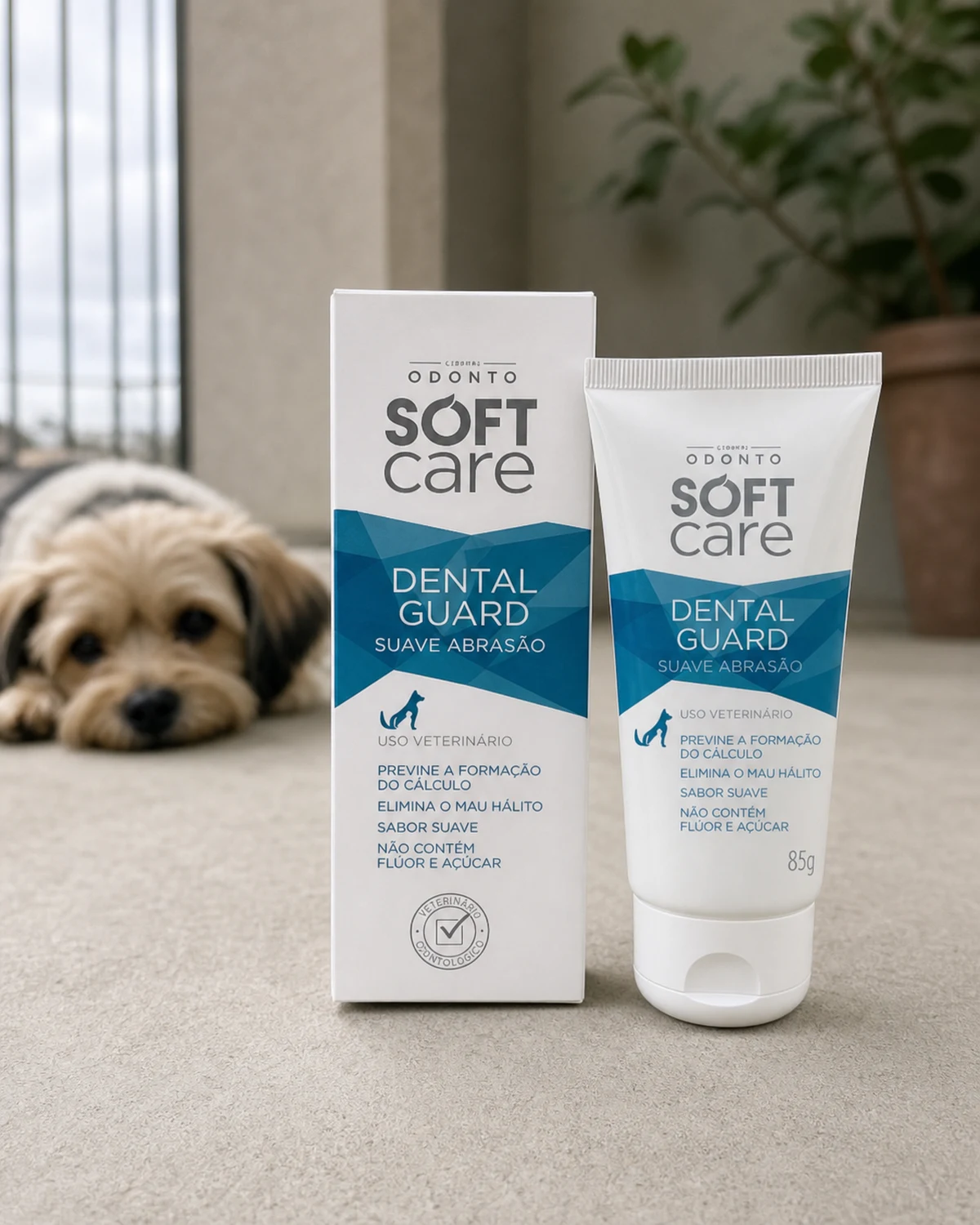 Creme dental Pet Society Soft Care Dental Guard para cães e gatos, tubo de 85g