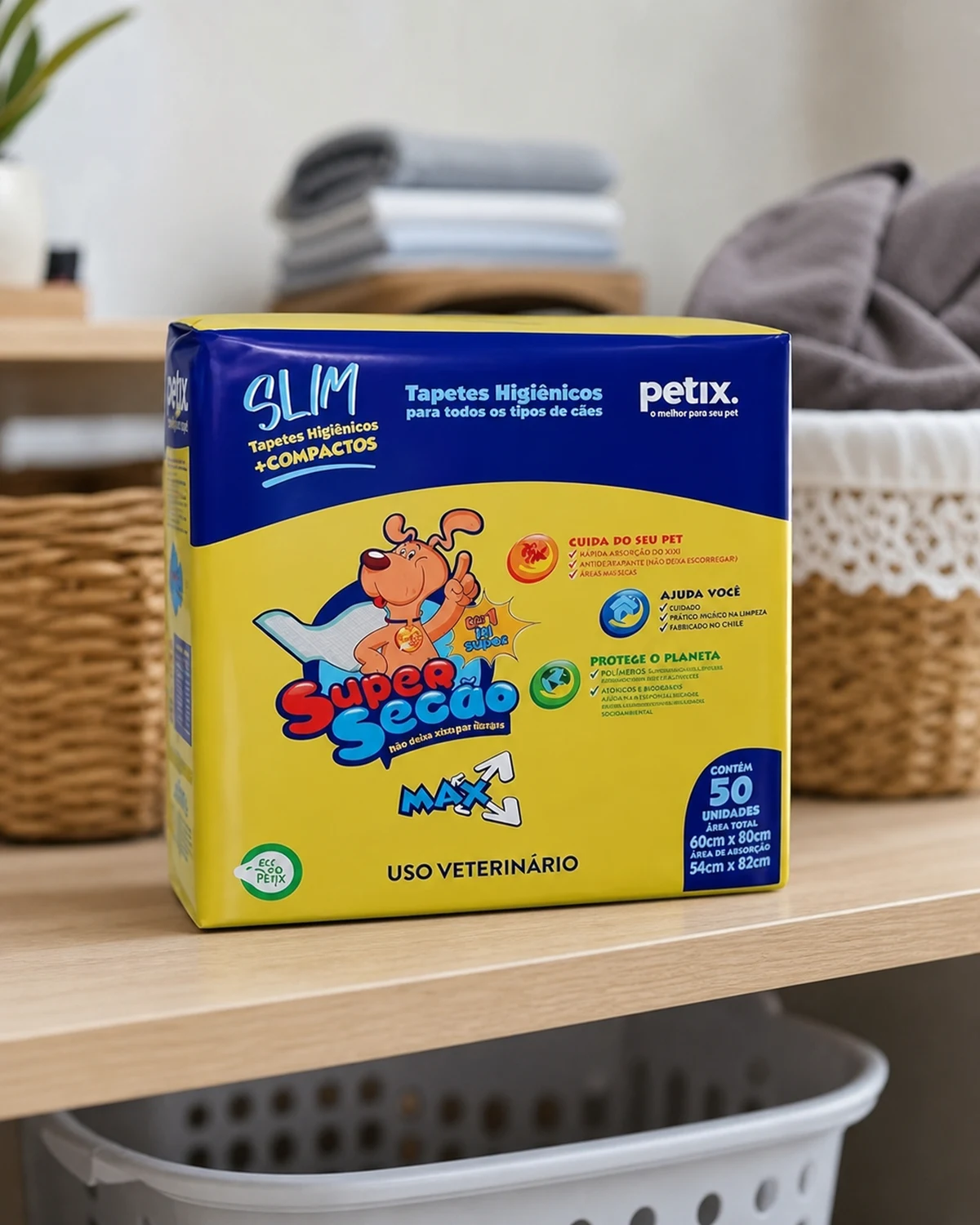 Petix tapete higiênico Super Secão Max Slim, cinquenta unidades