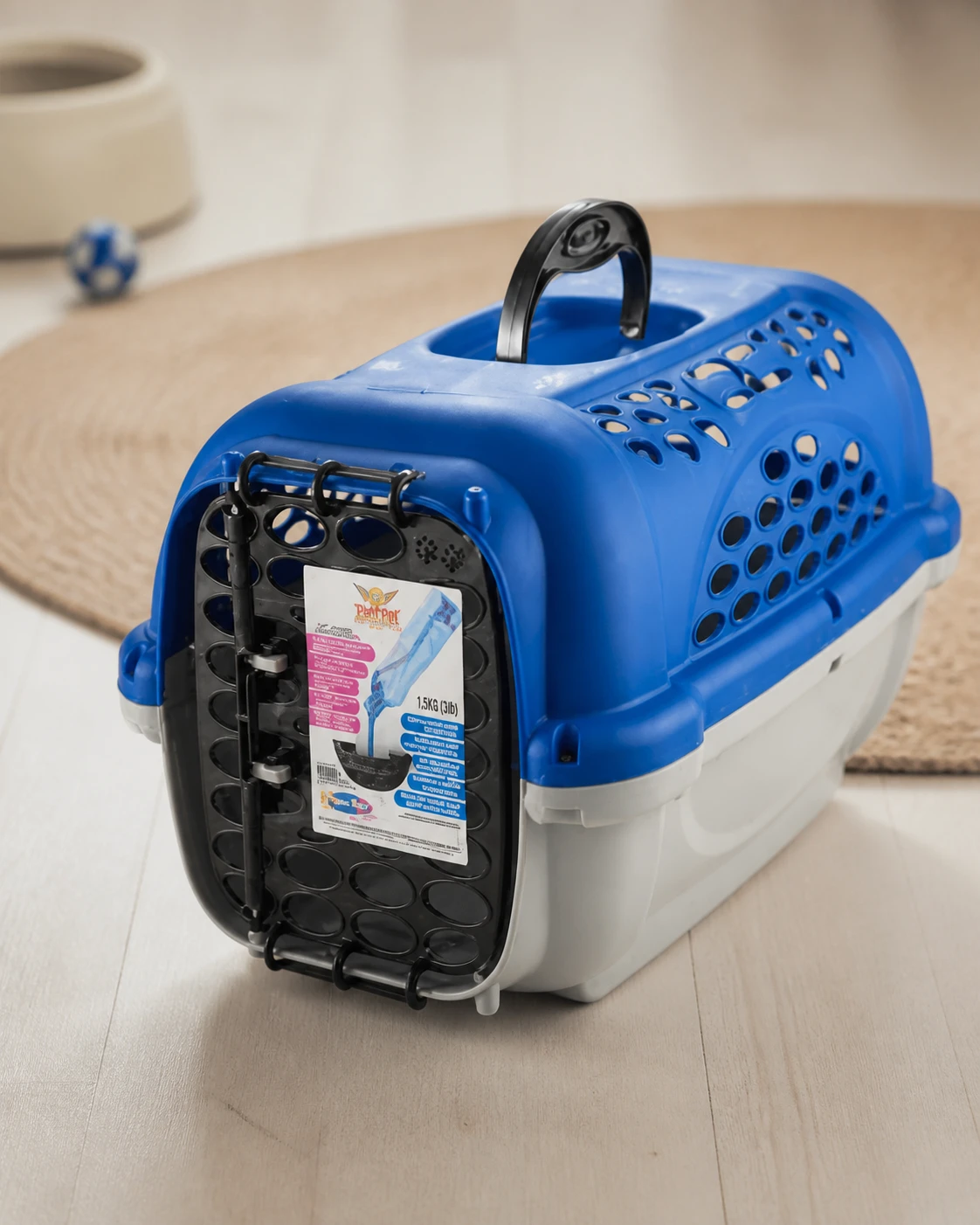 Caixa de transporte Plast Pet Panther número 1, azul