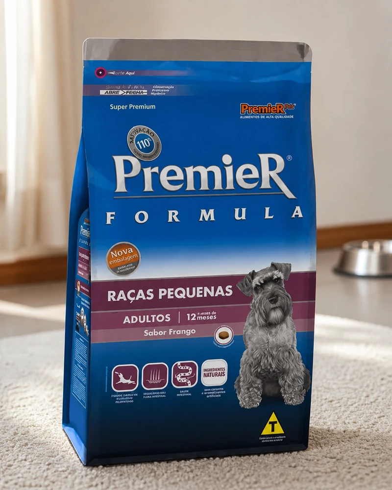 Ração Premier Fórmula para cães adultos de raças pequenas sabor frango, pacote de 2,5kg